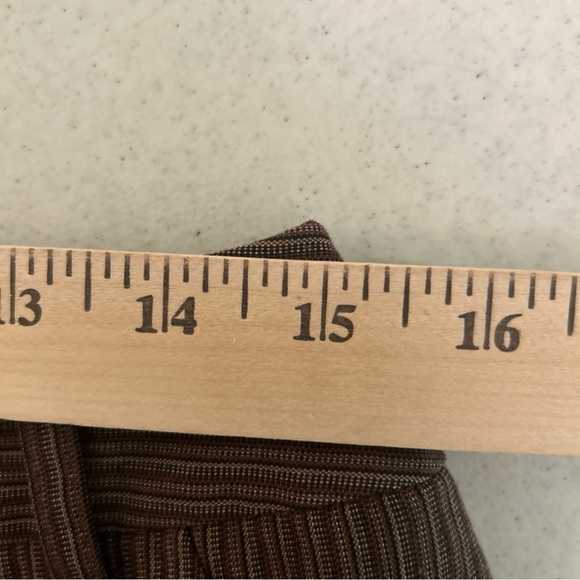 Larry Levine Pants Women’s 10 Trends Chocolate Brown Pinstripe Trouser Straight - Picture 7 of 9